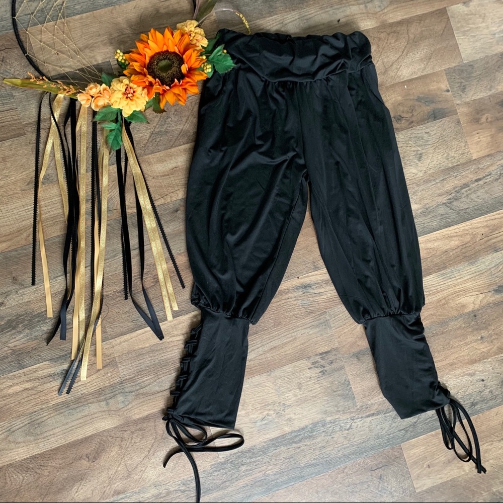 HAREM YOGA PANTS / Ankle Lace Ups